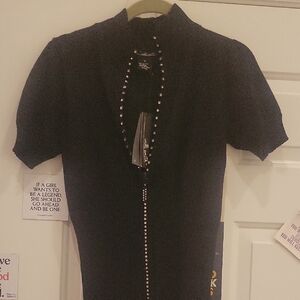 Willi Smith Black Dress with Silver Accents